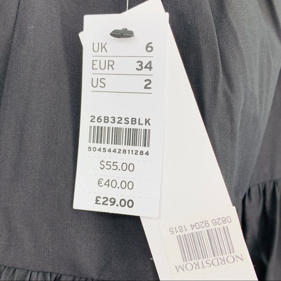 Topshop Babydoll Pouf sleeve peplum blouse black 2P Square Neck Top 8989 - Picture 8 of 12